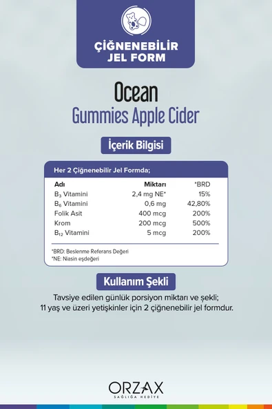 OCEAN Gummies Apple Cider Vinegar 60 Çiğneme Form - 2