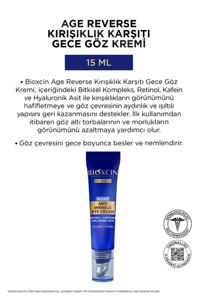 BİOXCİN Age Reverse Kırışıklık Karşıtı Göz Kremi 15 ML - %10 Retinol, Kafein, Dolgunluk, Sıkılık - 7