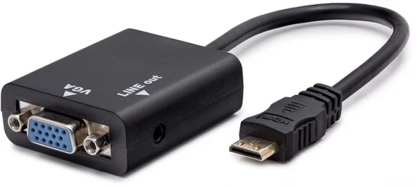 Hadron HDX7771 MİNİ HDMI TO VGA ÇEVİRİCİ ADAPTÖR M/F