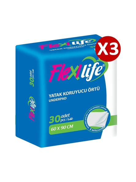 Flexi Life 60x90 cm 30'lu 3 Adet Yatak Koruyucu Örtü
