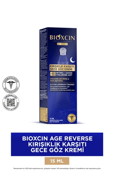 BİOXCİN Age Reverse Kırışıklık Karşıtı Göz Kremi 15 ML - %10 Retinol, Kafein, Dolgunluk, Sıkılık
