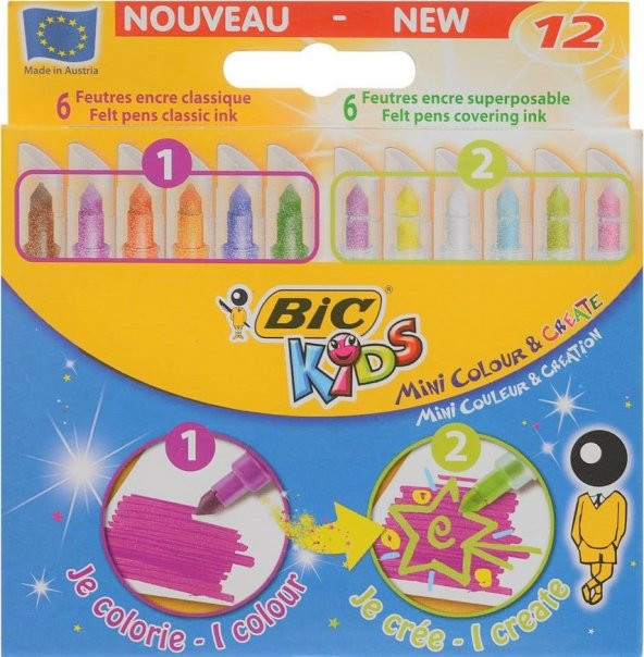 Bic Kids Mini Colour Create Keçeli Kalem 12 Renk