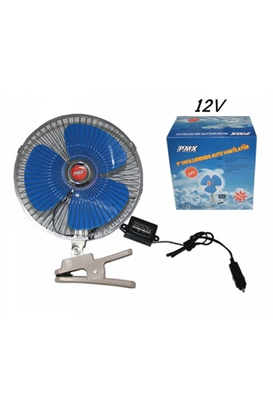 Araç Içi Vantilatör Serinletici 12 Volt 8 Inc Mandallı 12v Otomatik Döner Başlı