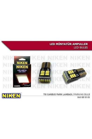 Niken T10 Beyaz Dipsiz Led Ampul W5w 18 Ledli 12v-5w Canbus