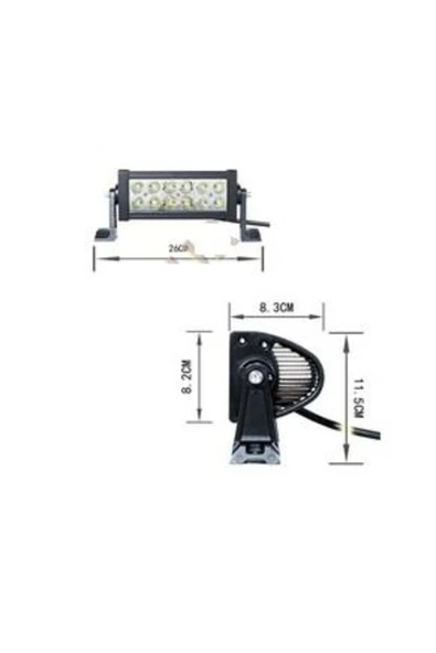 12v-24v Led Bar Off-road (12 LEDLİ) 36w Çift Sıra (26 CM) Beyaz