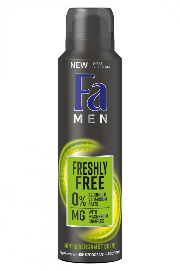Fa Men Deodorant Freshly Free 150ml Mınt & Bergamot
