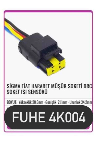 Fhe 4k004 Sigma Fiat Hararet Müşür Soketi Brc Soket Isı Sensörü