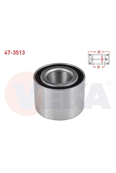 Veka 47-3513 Arka Tekerlek Rulmanı Abs Sız Radus Lu Renault R9 (L42) 1.4 25x52x37 1985-2000