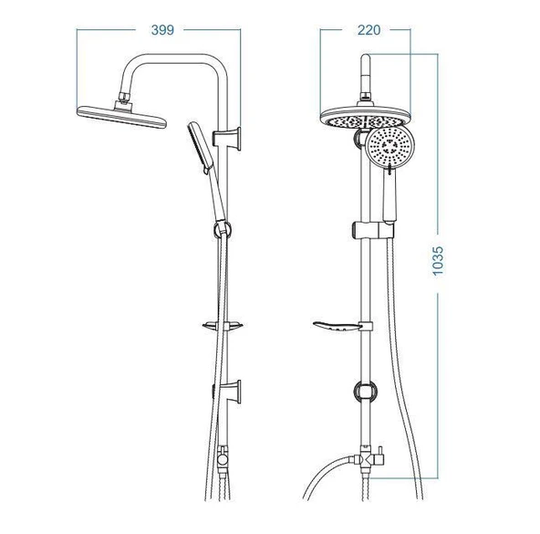 Artema Flow Round Banyo Bataryası + Duxxa Bolero Duş Sistemi Set - 4