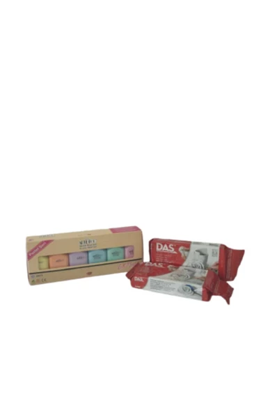PASTEL 6x75ml Artdeco Akrilik + Das Beyaz Seramik Hamur 500gr x 2 ADET