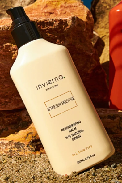 Invierno Barcelona LLC. Aloevera & Papatya Özlü Güneş Sonrası Yatıştırmaya Yardımcı Krem 200ml - 3