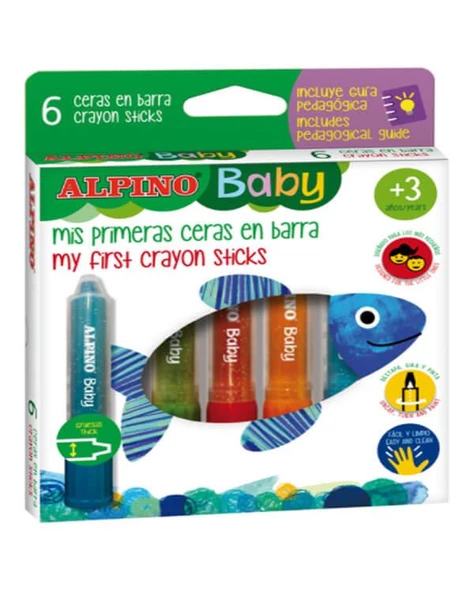 Alpino Baby 6 Renkli 3ü Bir Arada Boya Seti