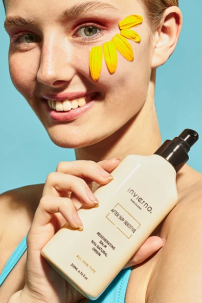 Invierno Barcelona LLC. Aloevera & Papatya Özlü Güneş Sonrası Yatıştırmaya Yardımcı Krem 200ml - 2