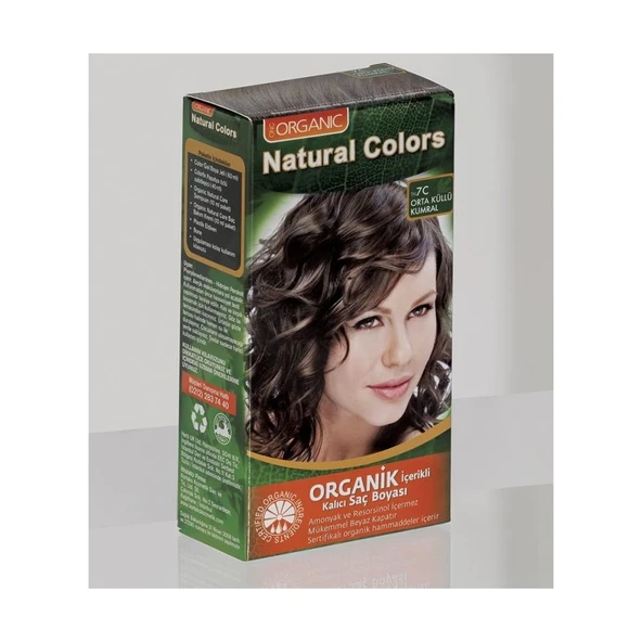 Natural Colors 7C Orta Küllü Kumral Organik Saç Boyası