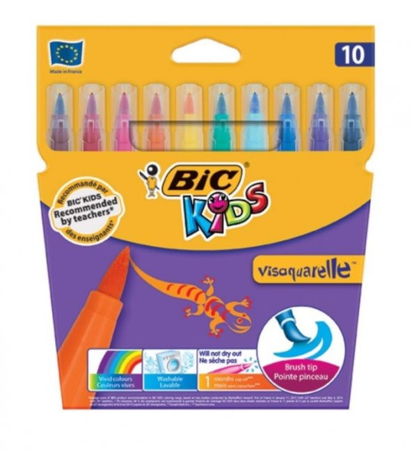 Bic Kids Visaquarelle Keçeli Kalem 10 Renk Fırça Uç 50/2102