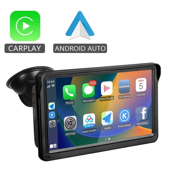 TechTic 7İnç CarPlay&Android Auto Kablosuz Tak Çalıştır Multimedya Taşınır Apple Carplay MirrorLink - 3
