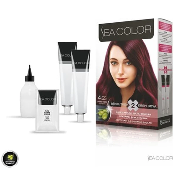 SEA COLOR 4 65 Şarap Kızılı Set Boya 2 li Kutu - 2
