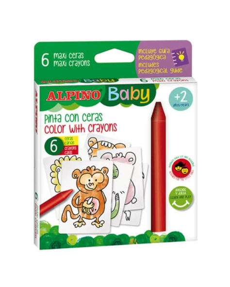 Alpino Baby 6lı Boyama Kartlı Mum Boya Seti