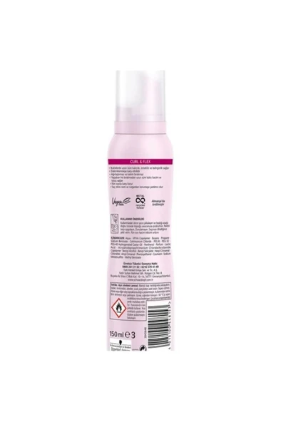 Taft Curl&Flex Saç Köpüğü 3 Numara Uzun Süre Kalıcı Bukleler 150 Ml - 3