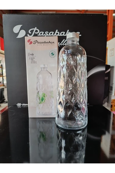 Paşabahçe leafy su şişesi - metal kapaklı su sişesi sürahi 1035cc