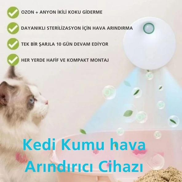 TechTic Kedi Tuvaleti İçin Akıllı Pet Koku Giderici Biyosensörlü Hava Temizleme Sistemi - 8