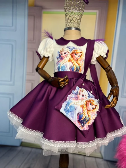 Elsa Kostümü, Frozen Elsa Elbisesi, Doğum Günü Prenses Elbisesi - 2