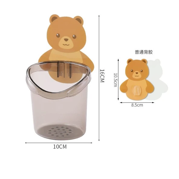 TİNEKE Ayıcık Diş Fırçası fincanı Tutucu Diş Macunu Depolama rafı Standı Kendinden Yapışkanlı 2 ADET - 7