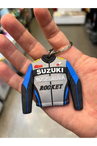 Suziki Mavi Motorcu Mont Silikon 3d Silikon Anahtarlık Hediyelik Takı Moda Aksesuar