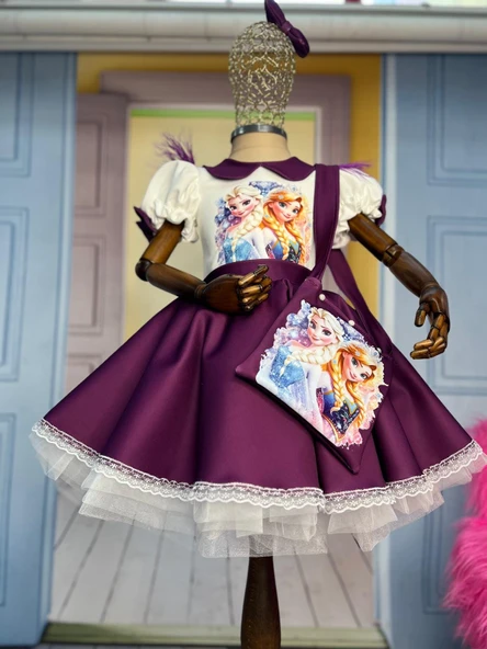 Elsa Kostümü, Frozen Elsa Elbisesi, Doğum Günü Prenses Elbisesi - 7