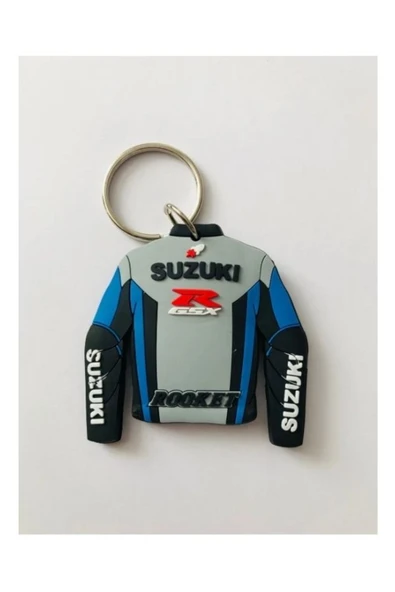 Suziki Mavi Motorcu Mont Silikon 3d Silikon Anahtarlık Hediyelik Takı Moda Aksesuar - 3
