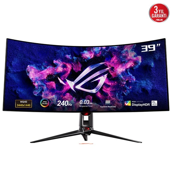 ASUS 39" OLED ROG SWIFT OLED PG39WCDM 0.03MS 240HZ HDMI-DP USBC KAVISLI GAMING MONİTÖR 3440X1440