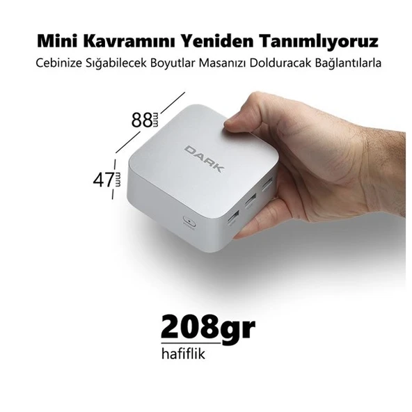 DARK MPC DK-MPC-N100 N100 8GB- 256GB SSD- O/B UHD W11 PRO Mini PC - 3