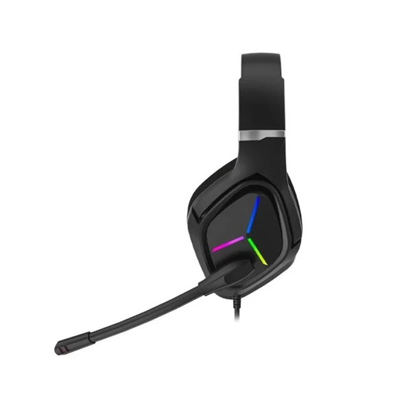 LENOVO LECOO HT406 Stereo USB 3.5mm Jack RGB Led Aydınlatma Siyah Gaming Mikrofonlu Kulaklık - 5
