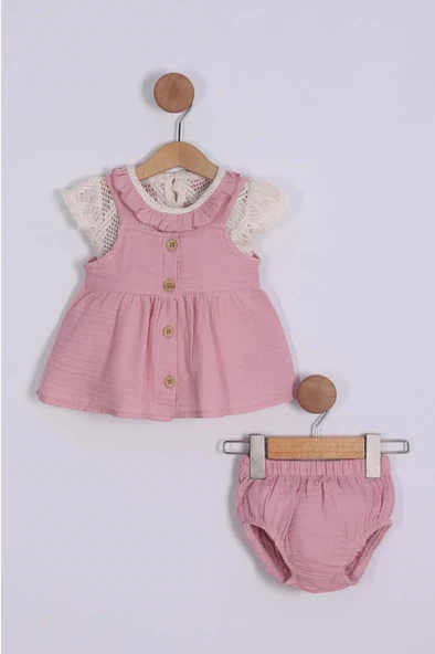 Kız Bebek Askılı Dandel Bady Külotlü 6/18 Ay Elbise