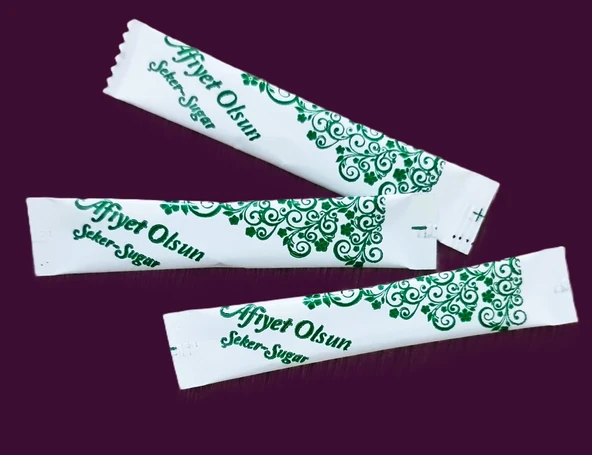 Self Stick Şeker Tek Kullanımlık Toz Şeker  Afiyet Olsun Baskılı 3 gr.x 250 Adet - 3