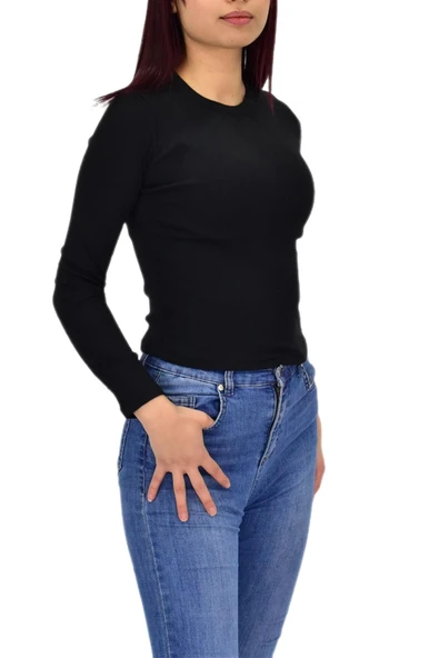 Kadın Uzun Kol  Fitilli Body Tişört  BGL-ST04231 - Resim 12