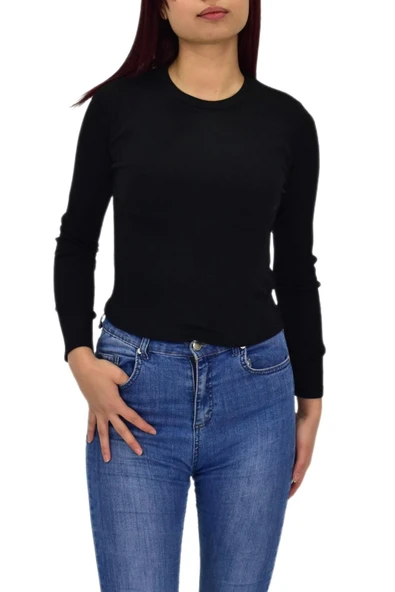 Kadın Uzun Kol  Fitilli Body Tişört  BGL-ST04231 - Resim 2