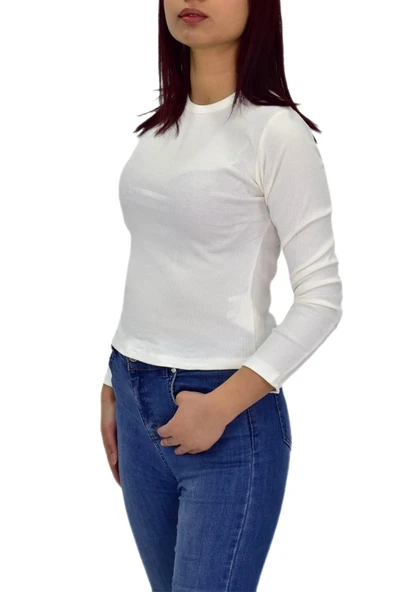 Kadın Uzun Kol  Fitilli Body Tişört  BGL-ST04231 - Resim 11