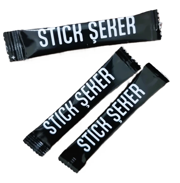 Self Stick Şeker Tek Kullanımlık Toz Şeker Siyah Kuşe 3 gr.x 200 Adet