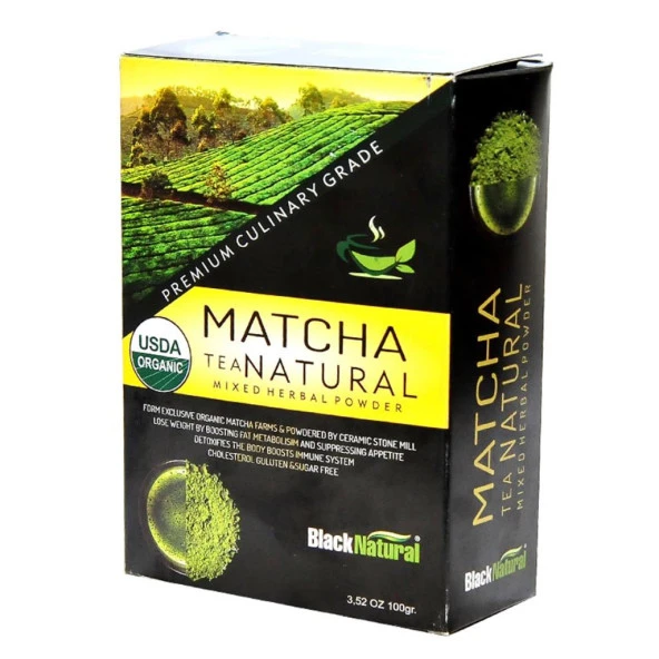 Black Natural Matcha Tea Premium Matcha Natural Çayı 100GR