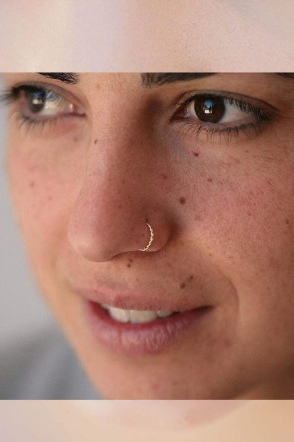 Gümüş Halka Burma Sarmal Hızma Burun Piercing Nose Ring