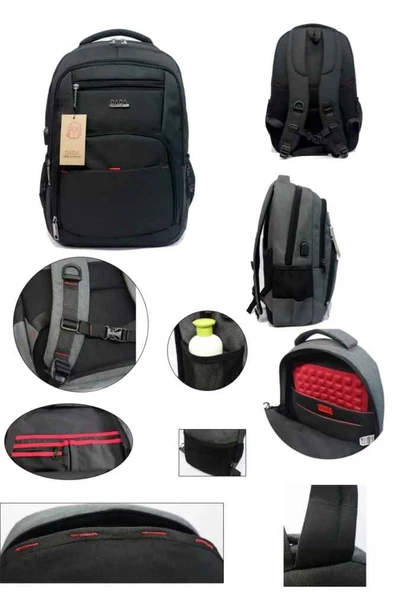 Dada 03 Laptop Bölmeli 17,3 inç Su Geçirmez Kumaş Günlük Okul Sırt Çantası - 7