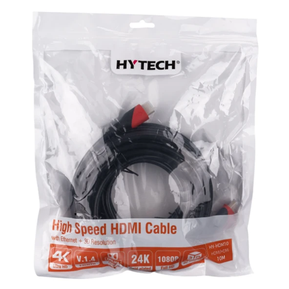 HYTECH HY-HDM10 HDMI TO HDMI 10 METRE ALTIN UÇLU 24K 1.4V 3D KABLOSU - 3
