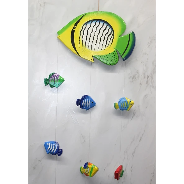 Ahşap Balıklı Rüzgar Çanı Sayang-2 ürün görseli