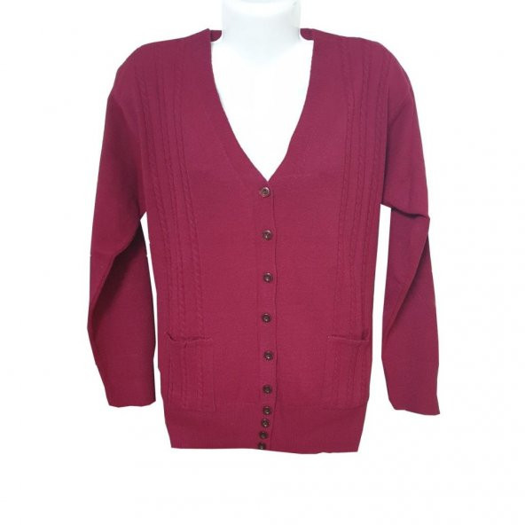 Kardelen Saç Kumaş Cepli Model Triko Hırka - 2