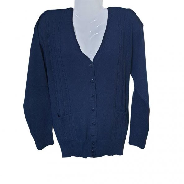 Kardelen Saç Kumaş Cepli Model Triko Hırka - 9