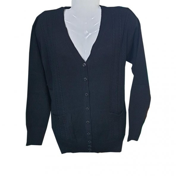 Kardelen Saç Kumaş Cepli Model Triko Hırka - 10