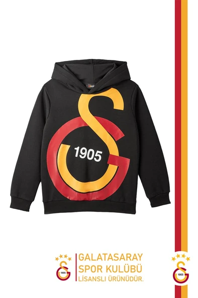 Galatasaray Orijinal Lisanslı Büyük Logo Çocuk Sweat Gs Aslan Baskılı Hediyelik Ahşap Kutulu - 2