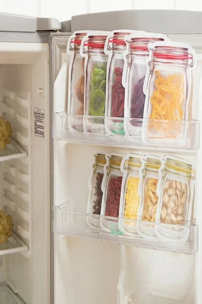 Kavanoz Görünümlü Kilitli Saklama Poşeti 620 ML (1 Adet ) - 4