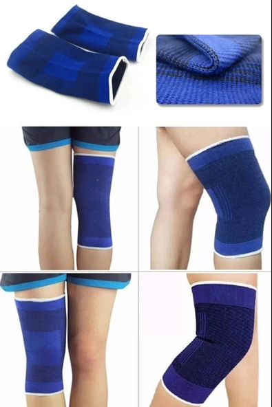 2 Li Elastik Dizlik - Egzersiz ve Spor Dizliği Büyük Boy 23 cm - 4